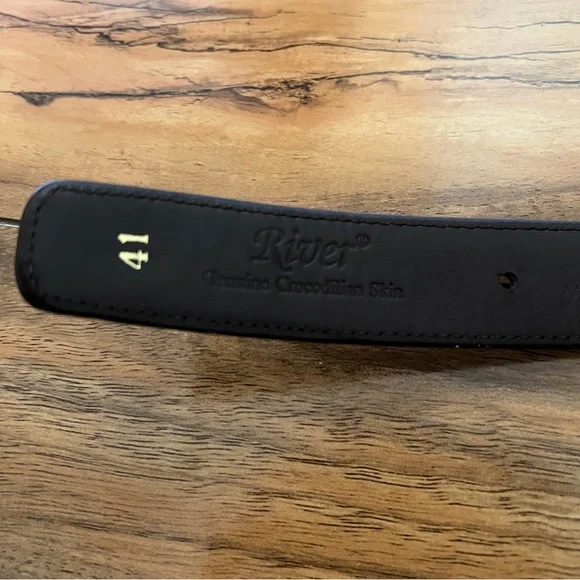 River Crocodile Leather Belt - Picture 3 of 4